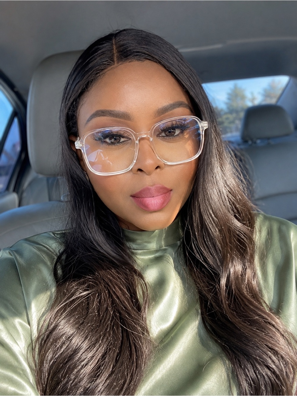 Clear Oversized Square Frame Fashion Glasses Transparent Eyeglasses